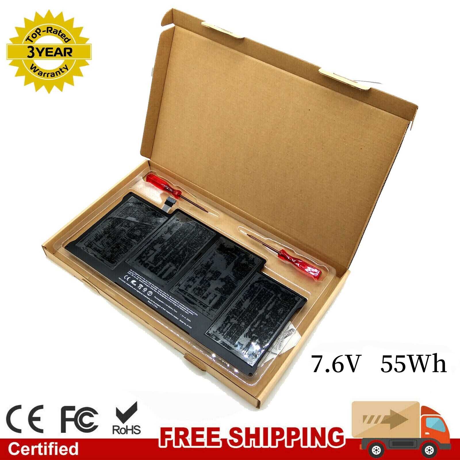 55Wh A1496 A1405 Battery For Apple Macbook Air 13” A1466 2013 2014 2015 2017