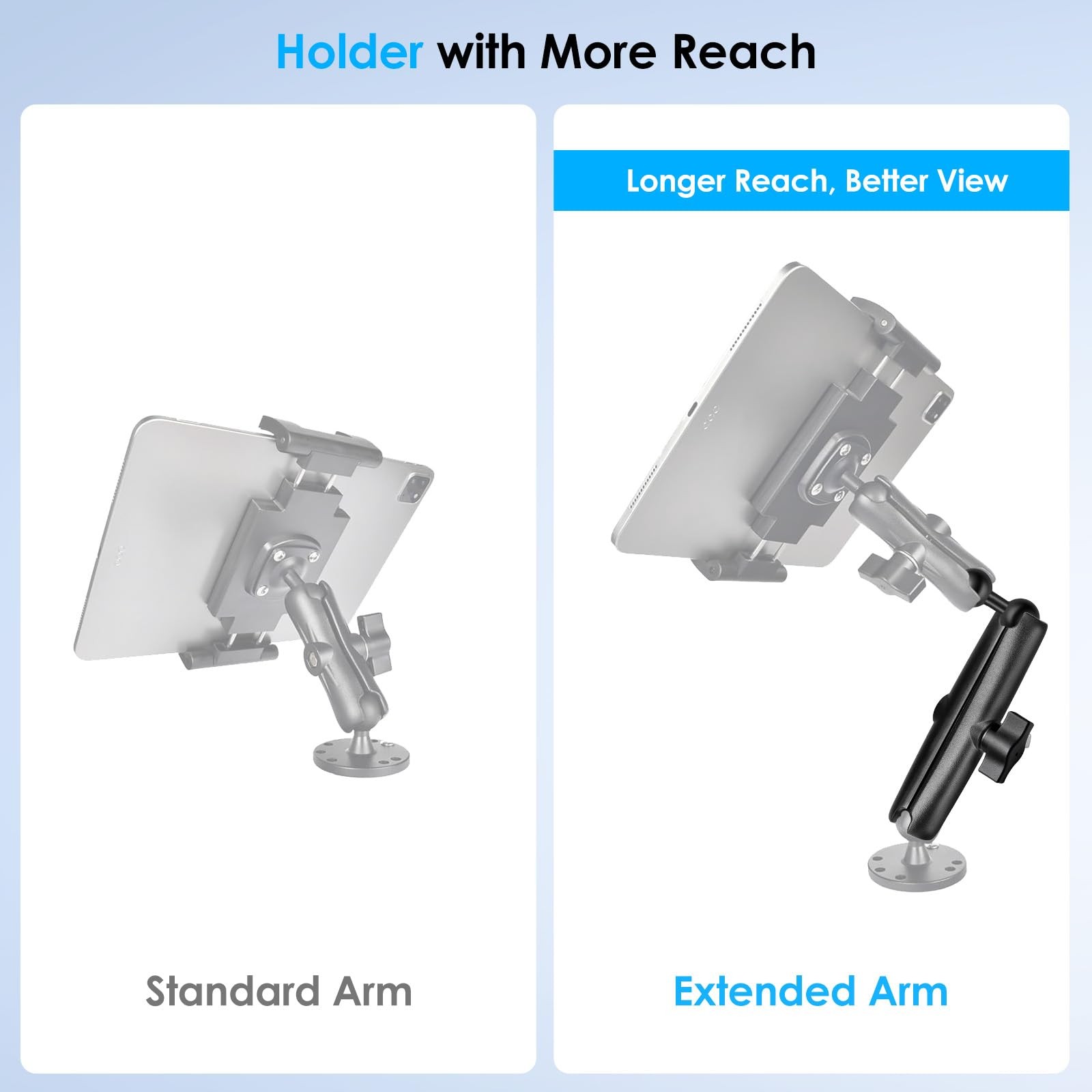 EEEKit Double Socket Arm with 1″ Ball Compatible RAM B One Size, Black