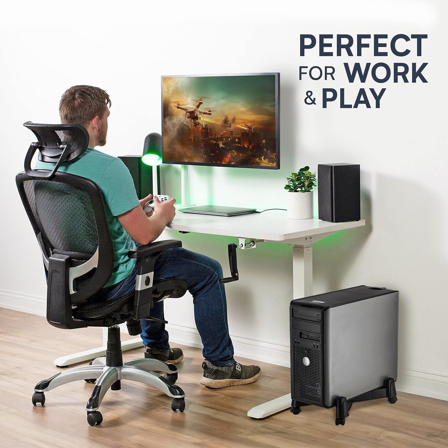 Computer Tower Stand for Desktop Gaming PC Stand Adjustable CPU Holder Pack of 2