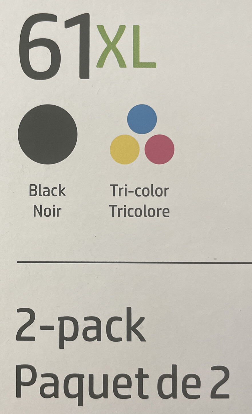 Green Project 61XL Black Tri-Color Ink Cartridge Set CR258BN CH563WN CH564WN