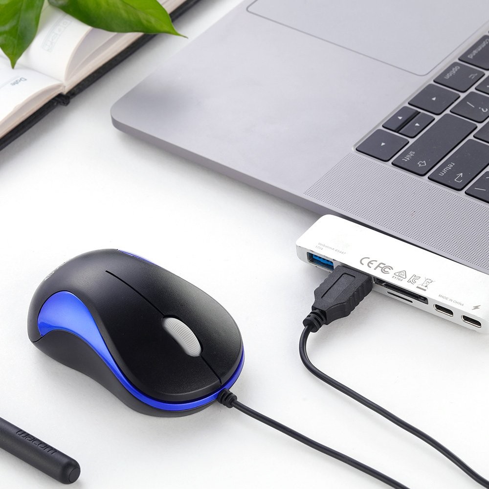 Laptop Mouse 2 Pack USB Optical Wired for Office 2 count, Bluedouble