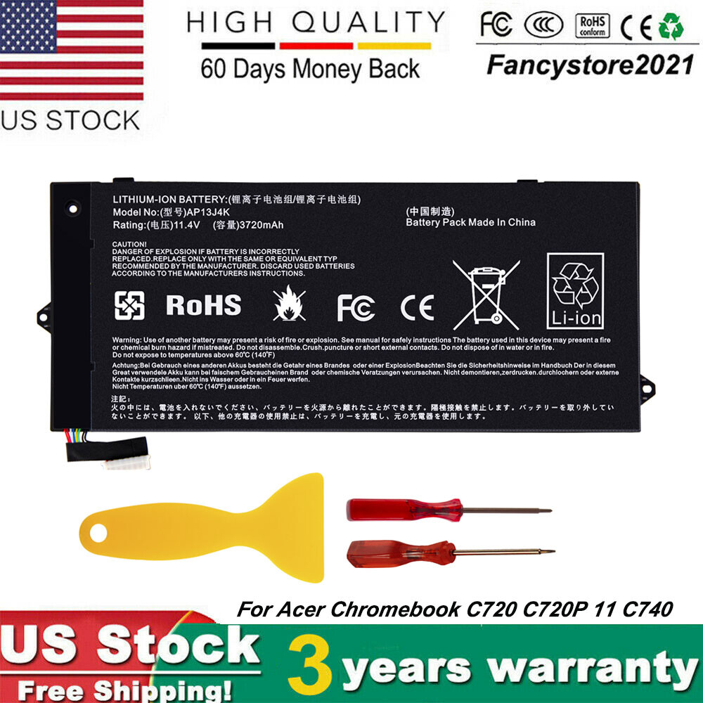 AP13J4K Battery for Acer Chromebook 11.6″ C720 C740 C720-2848 14 CB3-431 F