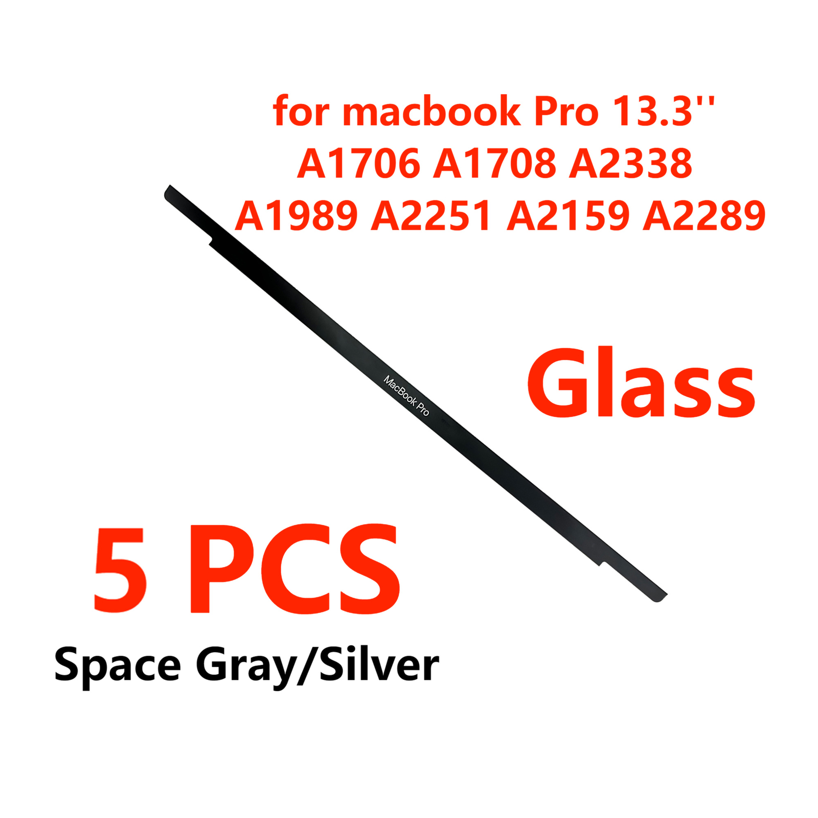 5PCS New For MacBook Pro 13” A2251 LCD Screen Front Bezel Trim Logo Glass Cover
