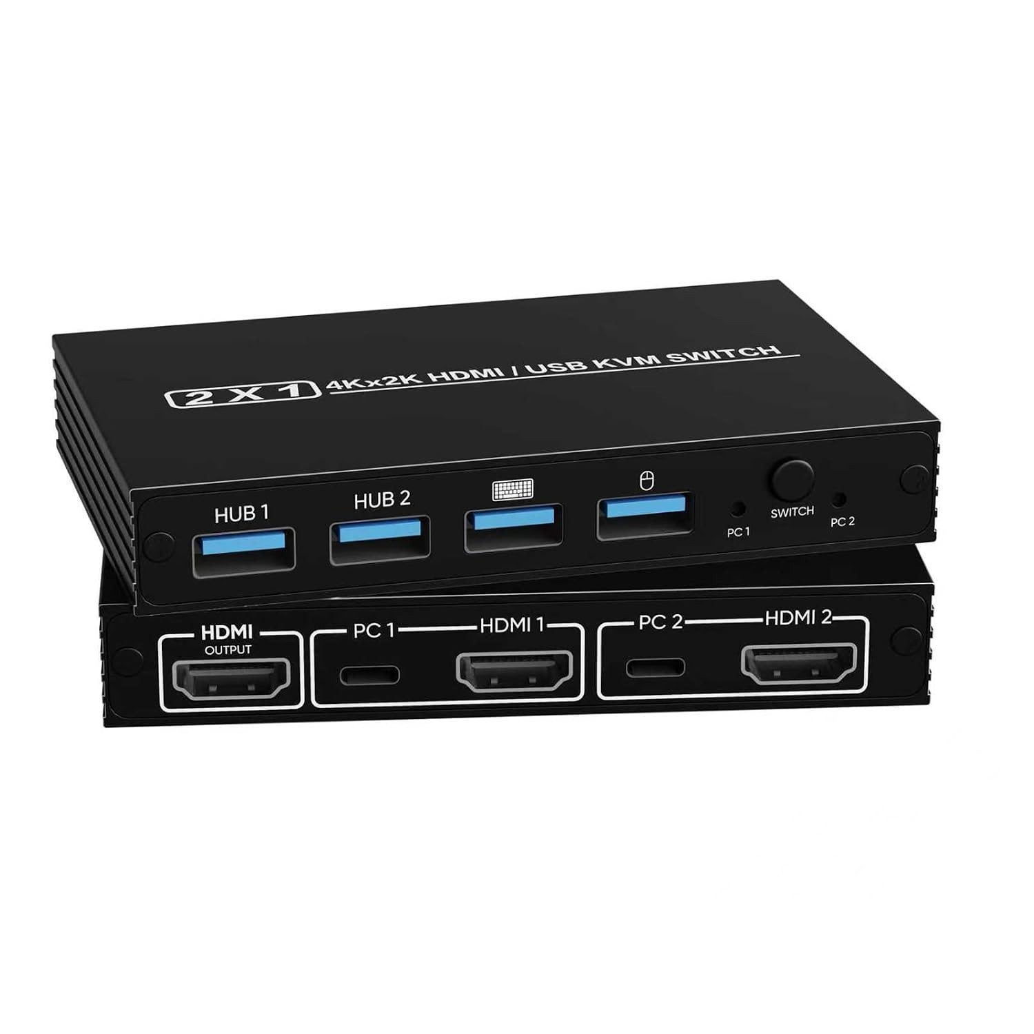Seamless 2-in-1 HDMI KVM Switch – 4 USB 3.0 Ports for Effortless Data Sharing