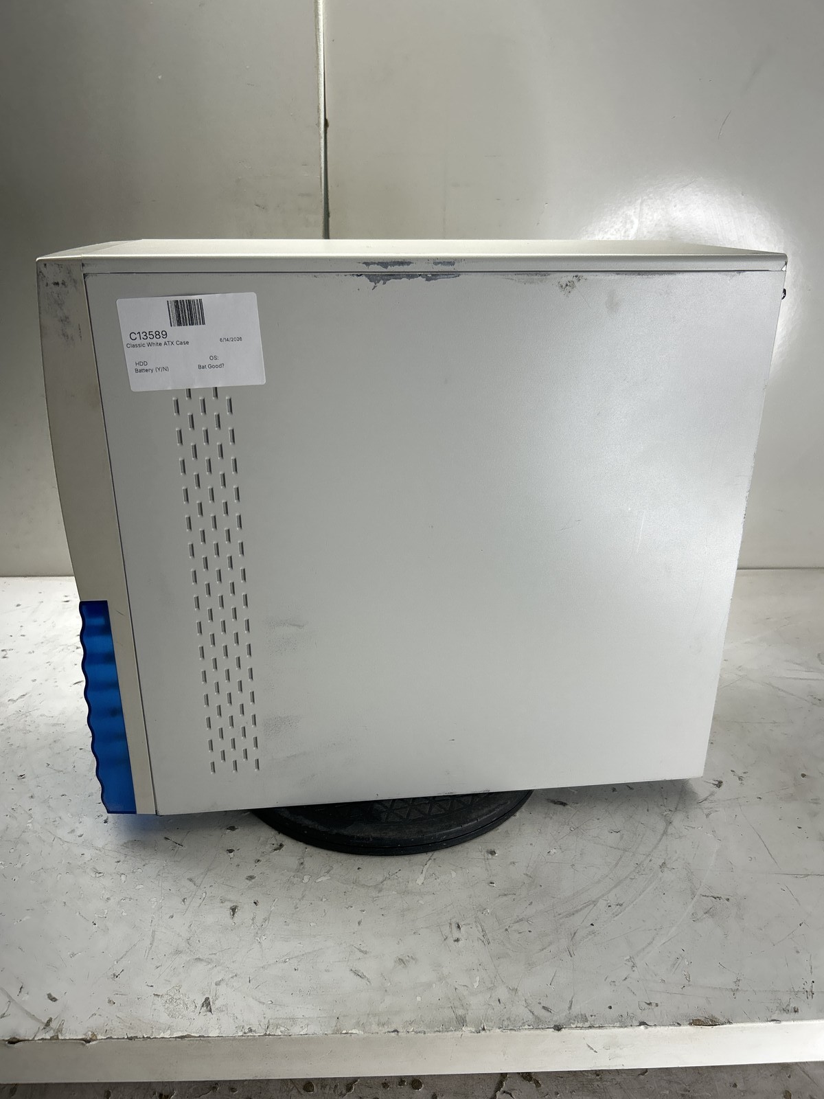 Vintage Retro Beige Blue ATX Desktop Computer Sleeper Case