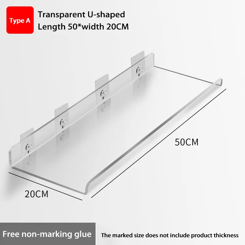 Self Adhesive Storage Shelf Wall-mounted Storage Rack Removable Bathroom Shower