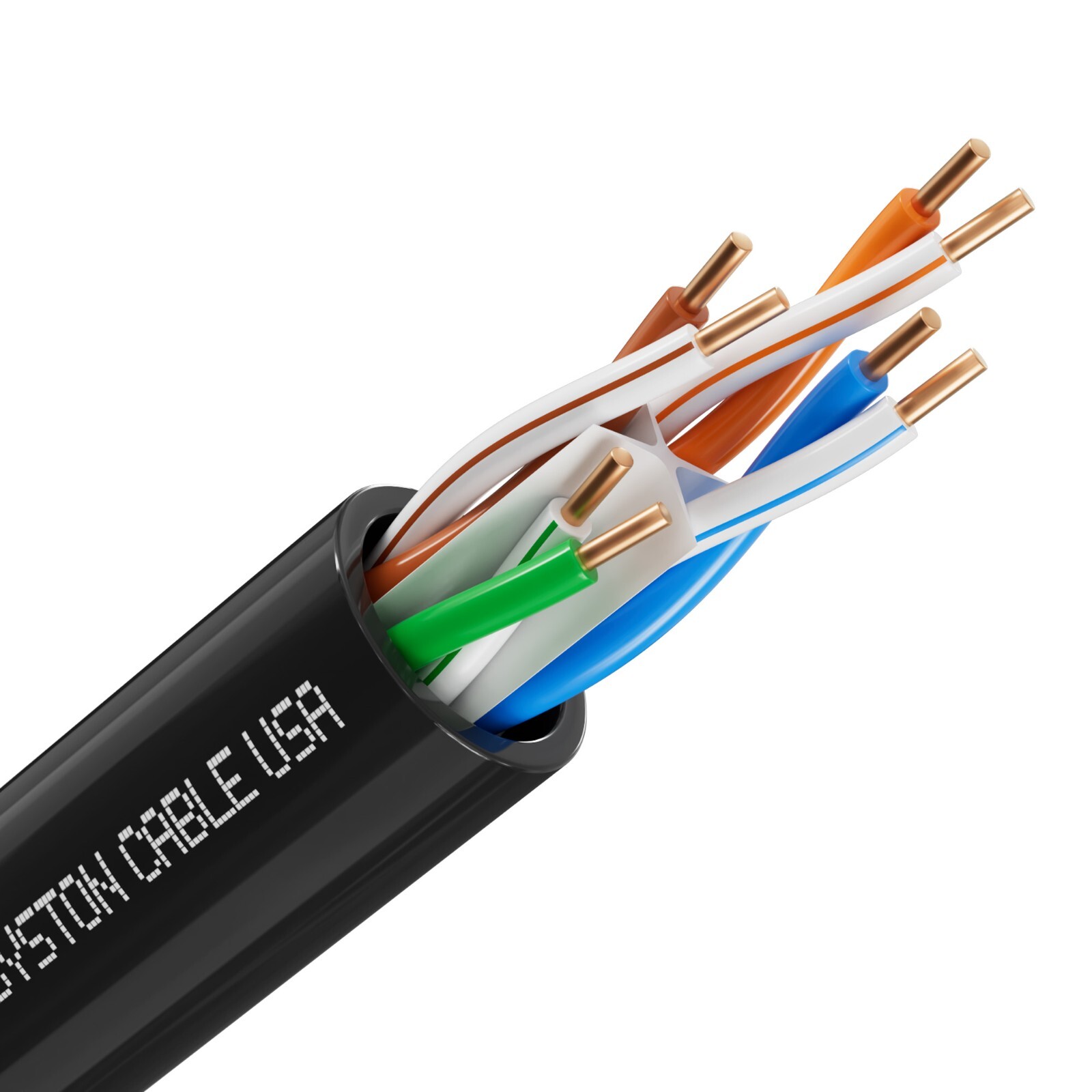 Syston Cat 6e Ethernet Bulk Cable 500 ft 23 AWG Bare Copper Wire 600 MHz CMR Box