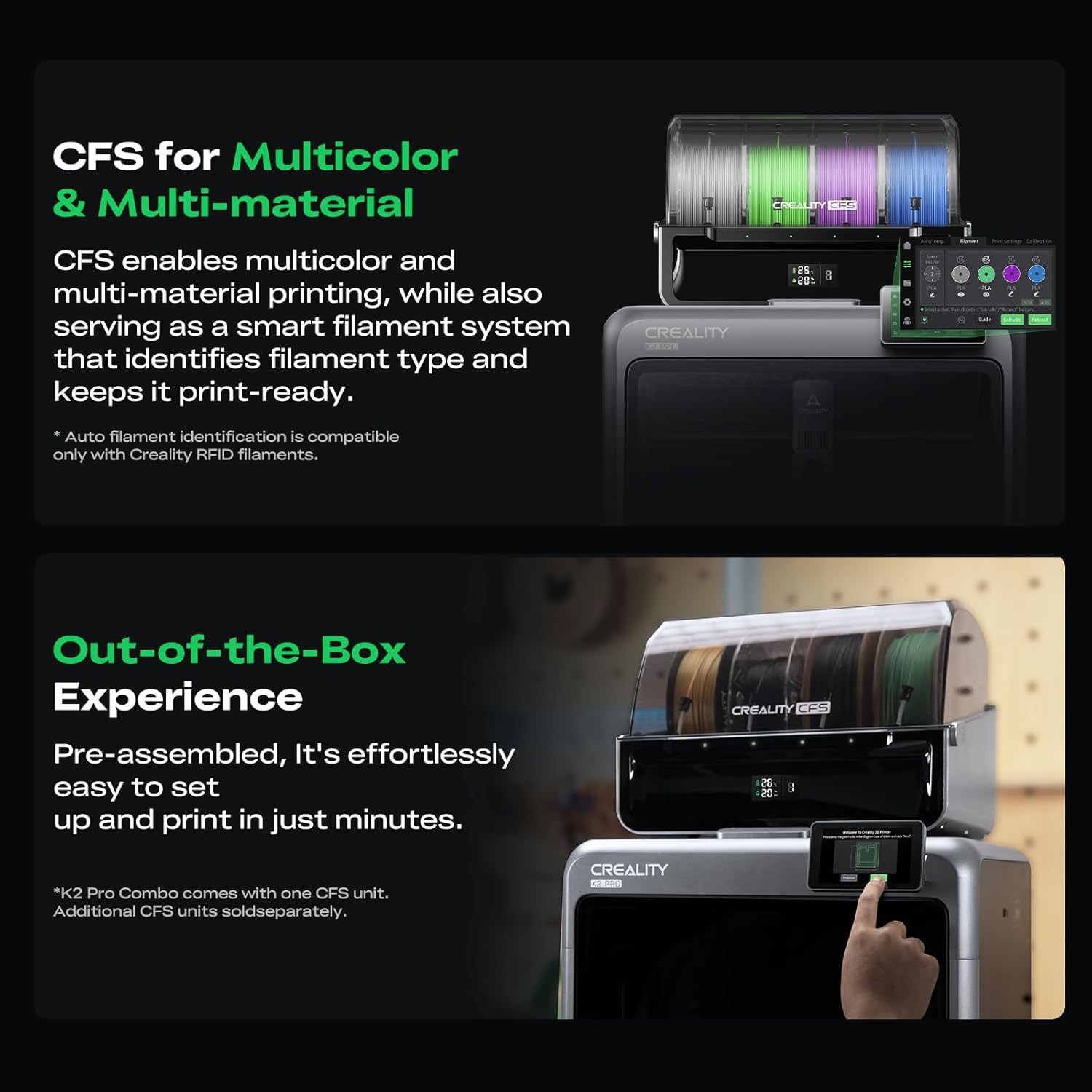 【OPEN BOX】Creality K2 Pro Combo 3D Printer 600mm/s Multi-Color Printing