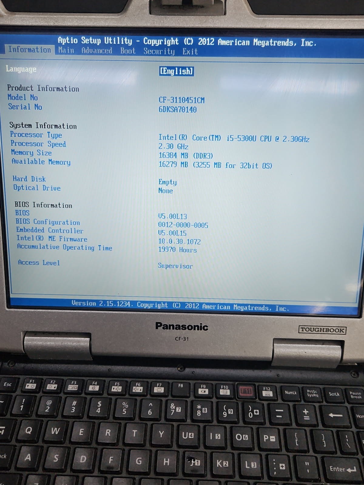 Panasonic CF-31 MK5 5th GEN Core i5 WIN11 PRO 16GB 500GB SSD WWAN BLACK