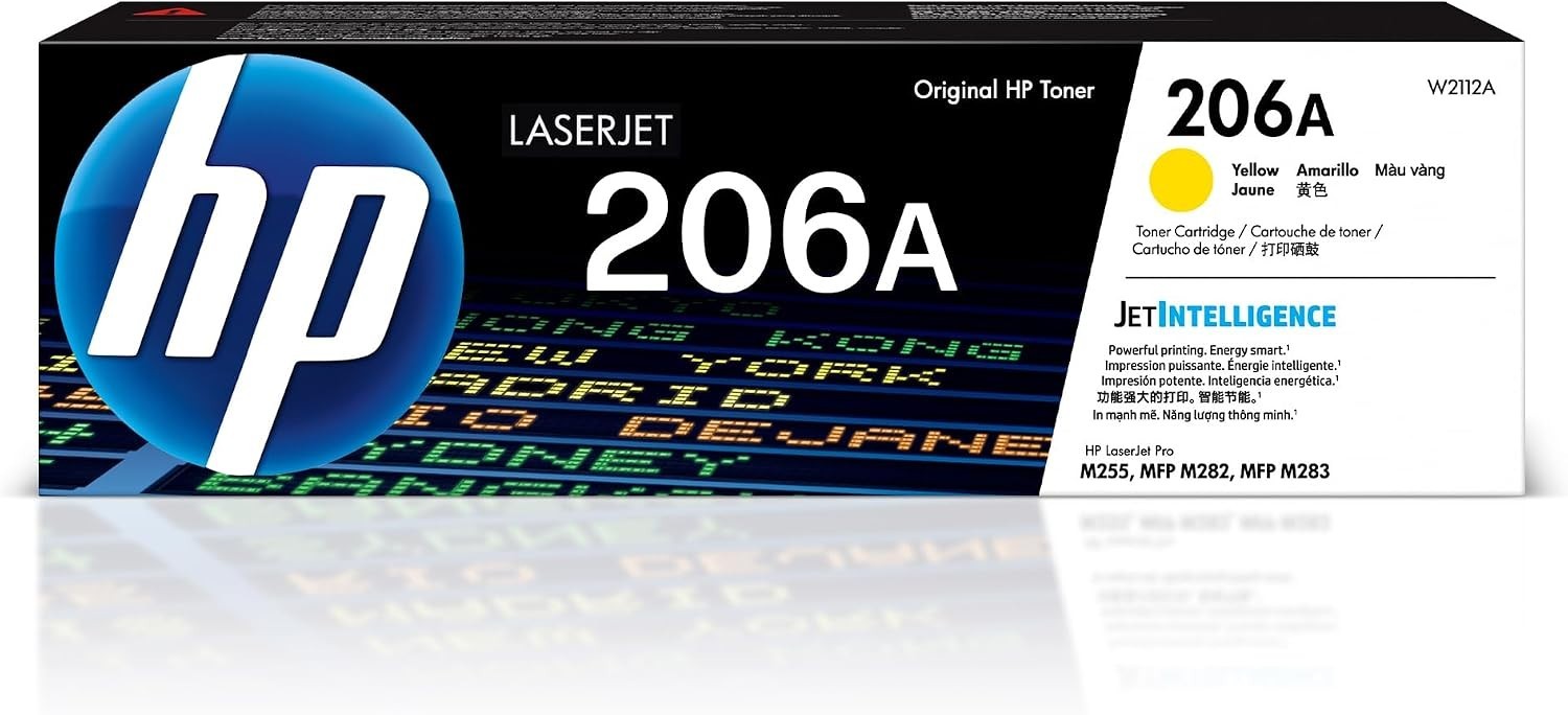 HP 206A Yellow Original LaserJet Toner Cartridge, W2112A