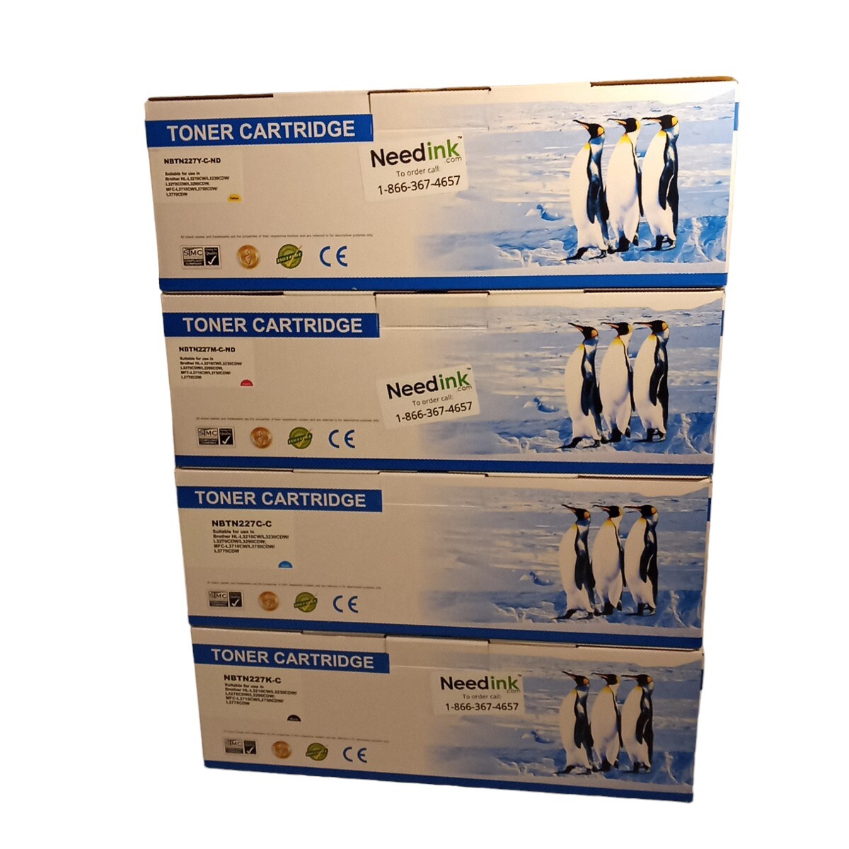 Set of 4 Brother Toner Replacement Printer Cartridge See Pictures for Size READ