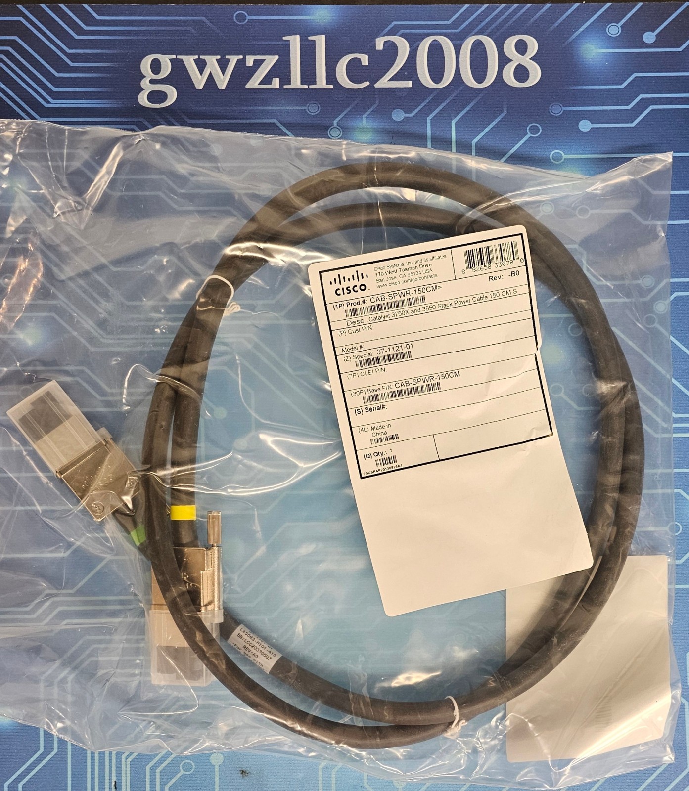 Cisco 37-1121-01 CAB-SPWR 150cm 5FT 1.5 Meter Network Power Stacking Cable