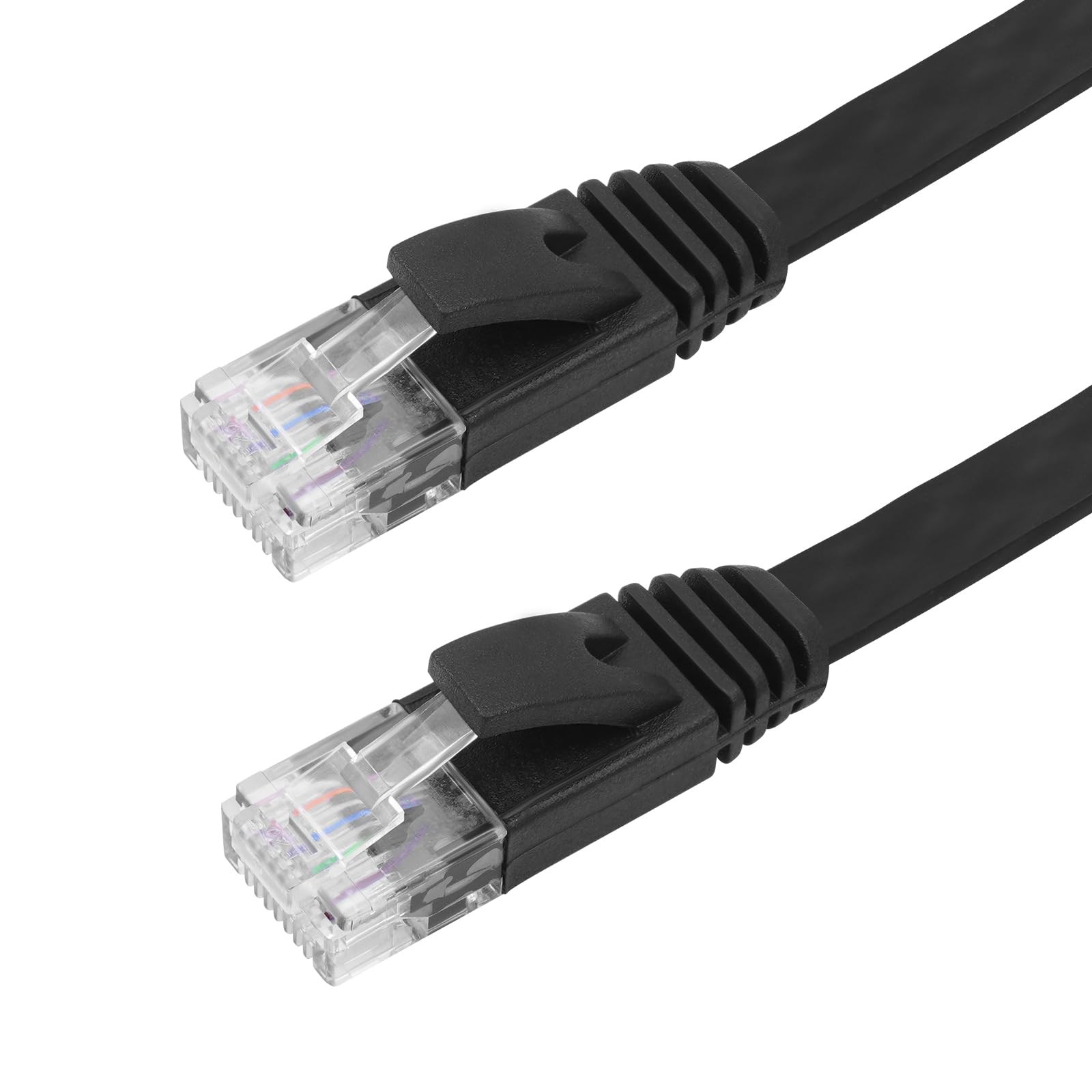 2pack Retractable Cat 6 Flat Ethernet Network Cable 6.6 Ft 10 Gigabit High Speed