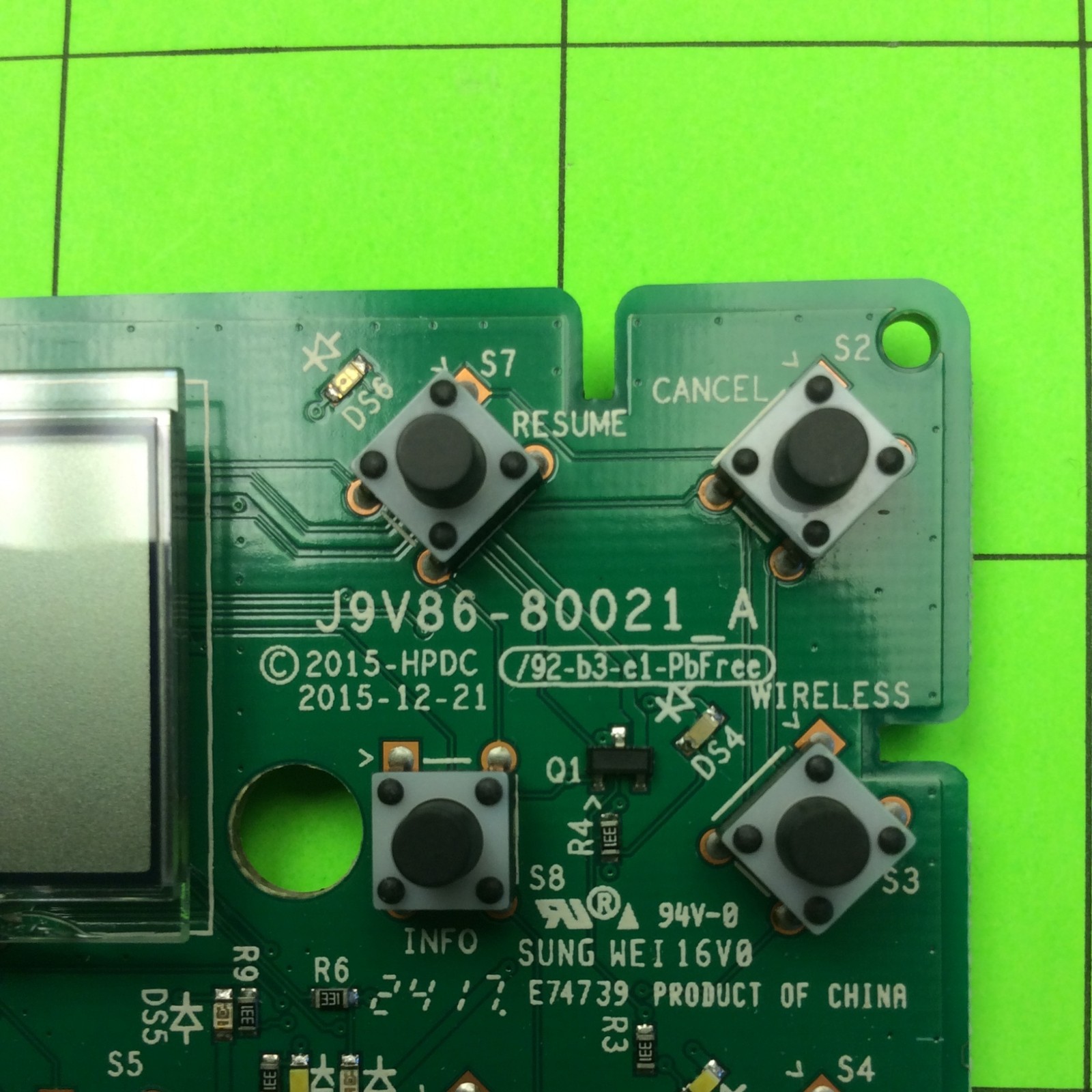 HP Deskjet 3755 Inkjet Printer Key Button Board J9V86-80021 J9V86-60021