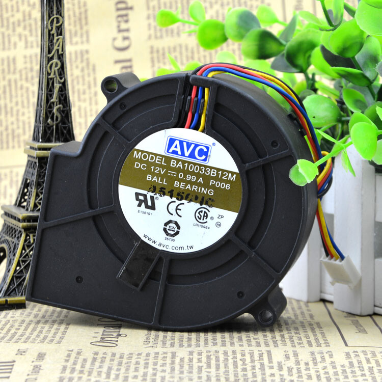 1pcs AVC BA10033B12M DC12V 0.99A 9cm 9733 4 wire 4pin blower turbo DC fan