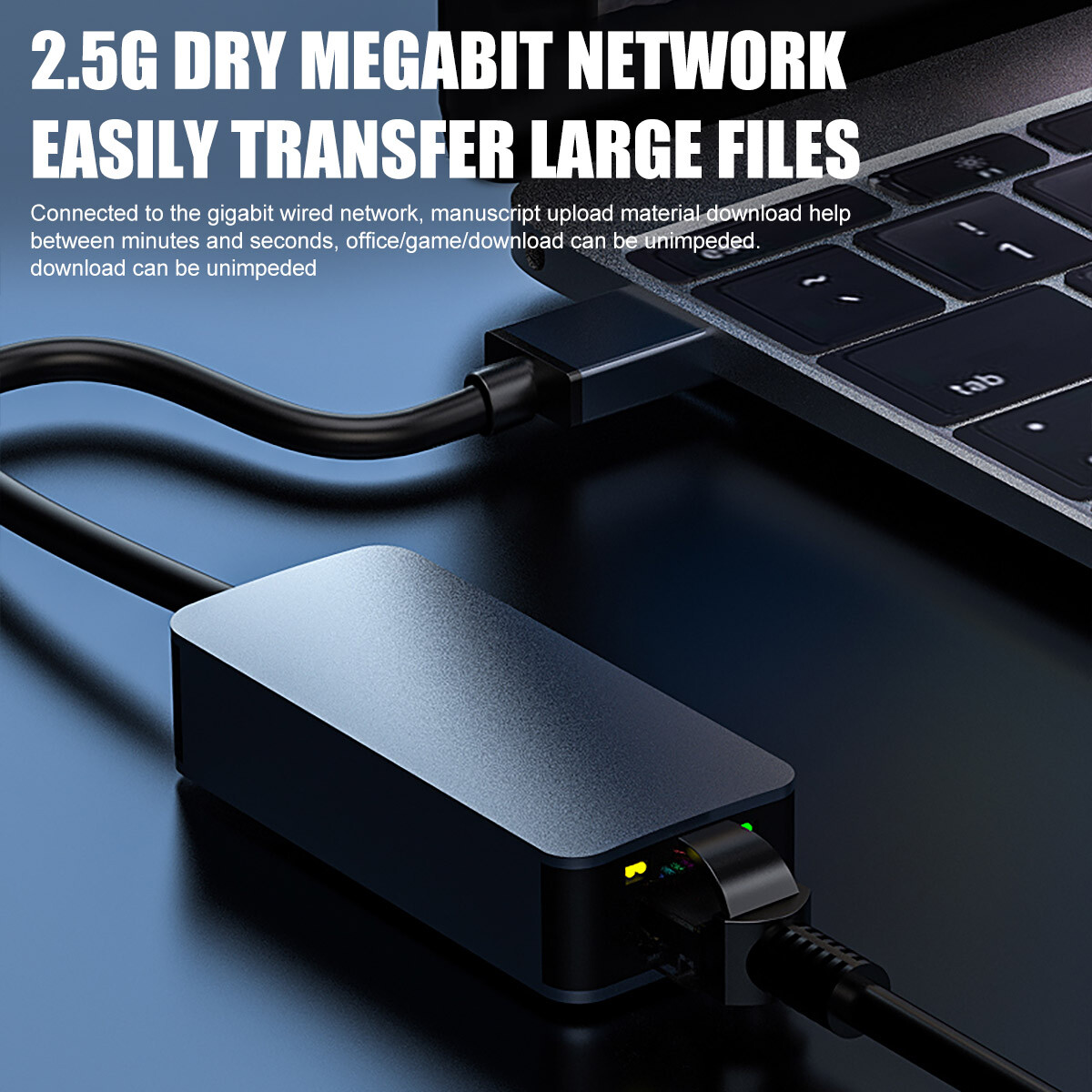 2500Mbps 2.5G USB Ethernet Adapter To 2.5 Gigabit RJ45 LAN Network Adapter Cable