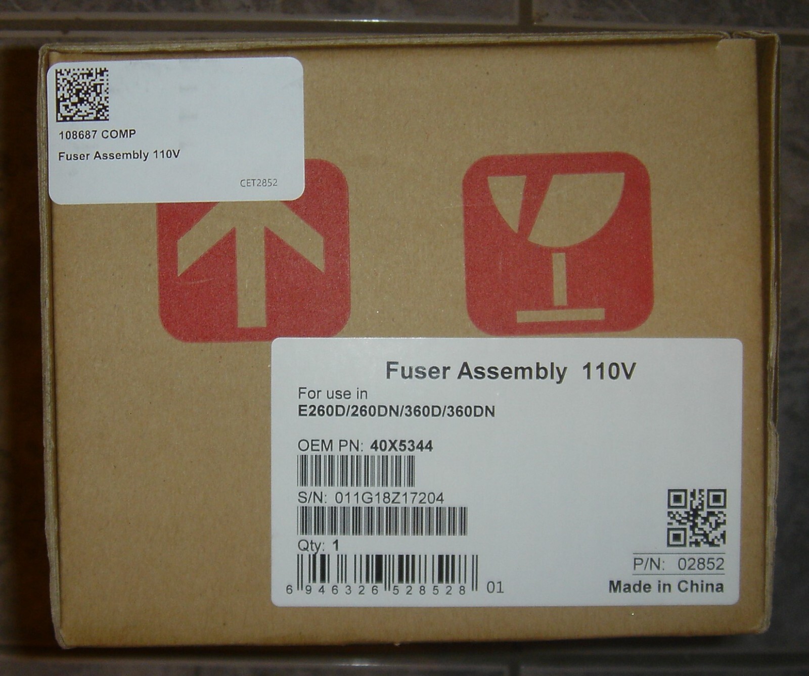 Lexmark 40X5344 Fuser Assembly 110V-120V – NEW!!!