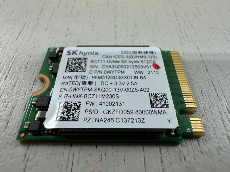 SK hynix BC711 M.2 2230 512gb NVMe D P/N OWYTPM