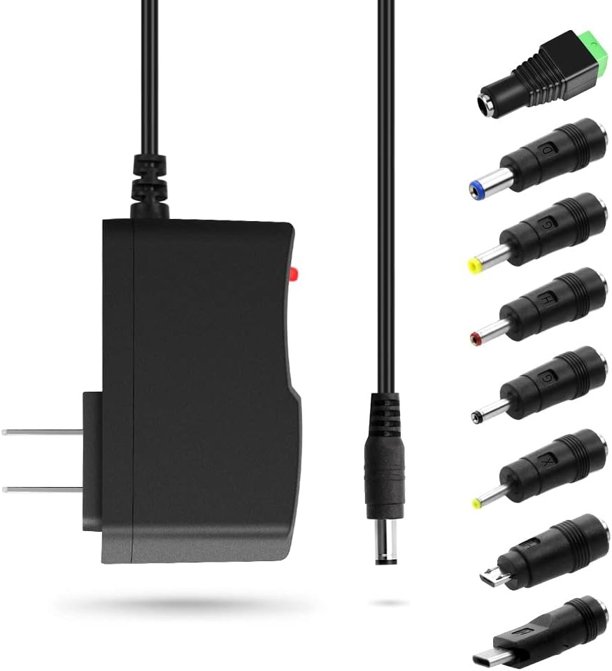 Aclorol 6V 2A Power Supply 12W 1.5A 1A 0.5A 500mA AC/DC Adapter Black