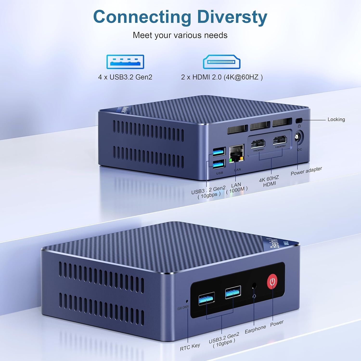 Mini PC, Mini S12 Pro Intel 12th N100Up to 3.4GHz, 16GB 500GB M.2 SSD, Mini D…