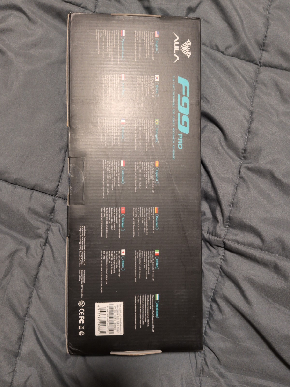 AULA F99 Pro Wireless Mechanical Keyboard Silent Version White/Blue/Black Purple