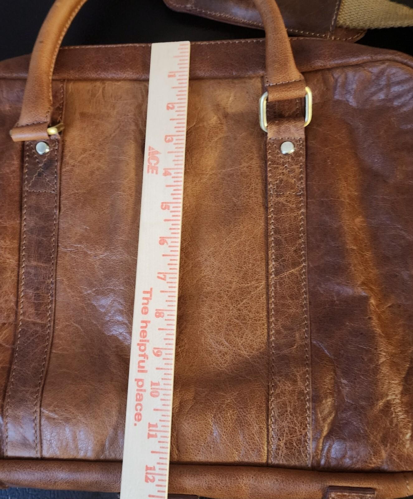 Aaron Brown Distressed Leather Messenger, Laptop, Office, School Bag 15″ NWT