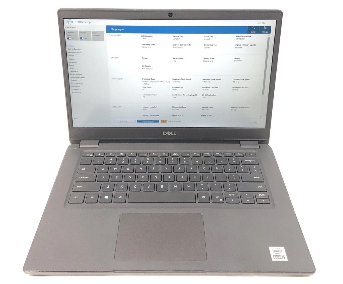Dell Latitude 3410, Intel Core i5-10310U @1.70Ghz, 8GB RAM, NO SSD/OS, *READ*