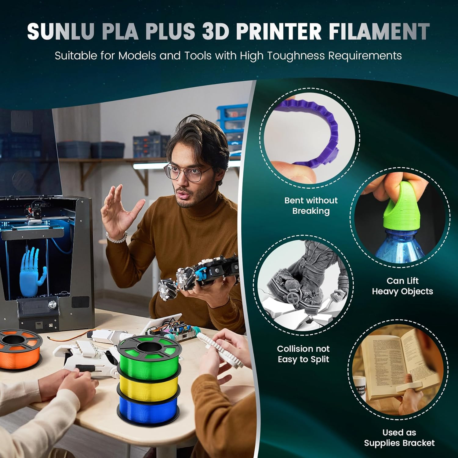 【BUY4 PAY FOR 3】SUNLU PLA/PLA PLUS/PETG/SILK/ABS/META/MATTE 1KG TPU500G Filament