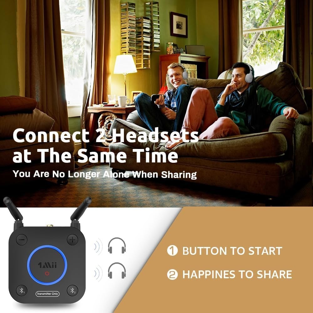 B06TX Bluetooth 5.2 Transmitter – Wireless Audio Upgrade for TV with Low Latency