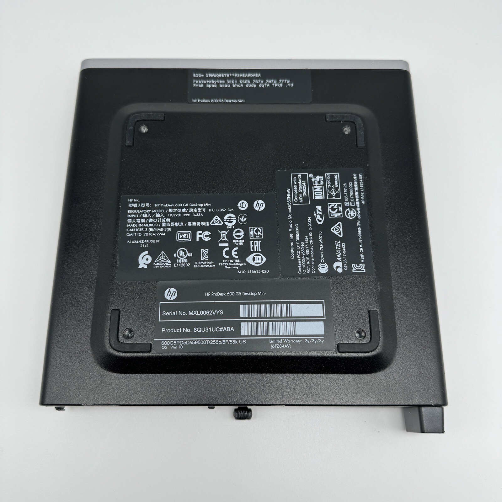 HP ProDesk 600 G5 DM 35W Mini | Core i5-9500T 2.20GHz | 8GB RAM | No SSD/OS