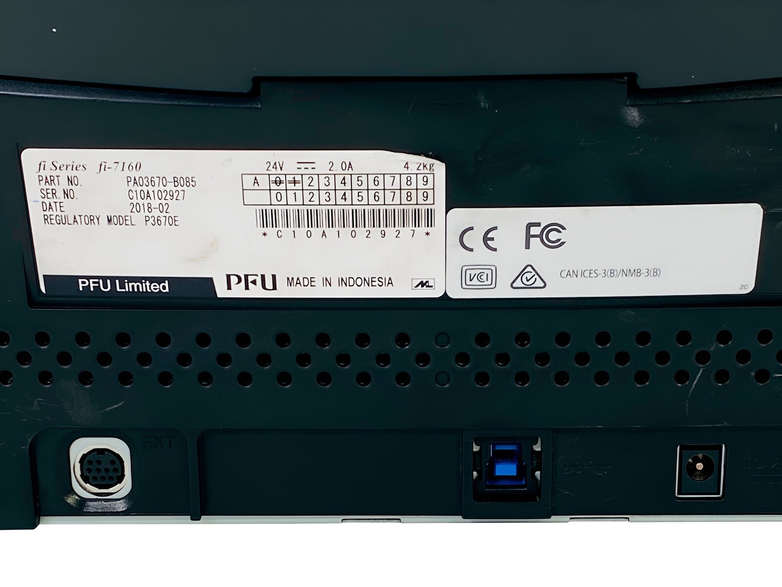 Fujitsu Fi-7160 High Speed Color Duplex Document Scanner USB 3.0 w/FULL SET