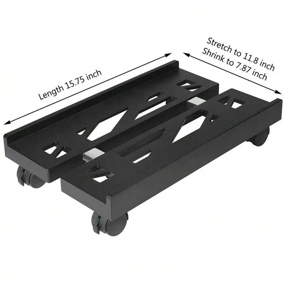 Adjustable Mobile CPU Stand with Wheels Under Desk PC Tower Holder