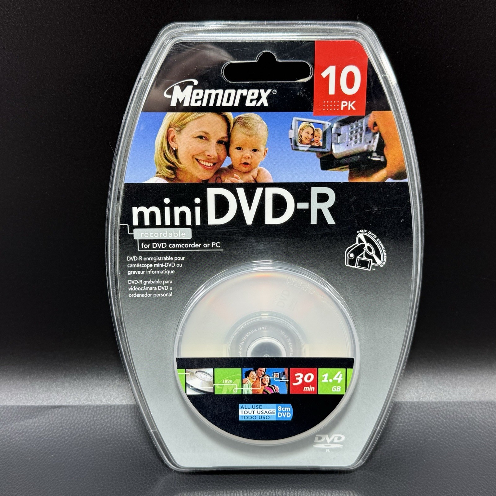 Memorex Mini DVD-R 8cm 1.4GB 30 Min Camcorder Discs 10 Pack New Sealed