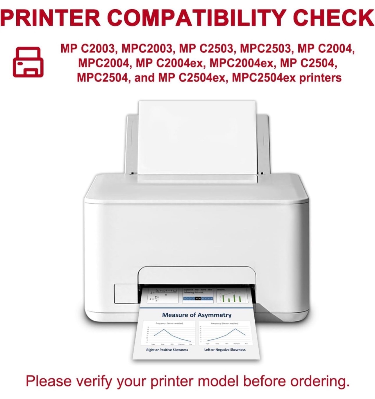 MPC2503 High Yield Toner Cartridge for MP C2003 C2503 C2004 C2504 Printer (BCMY)