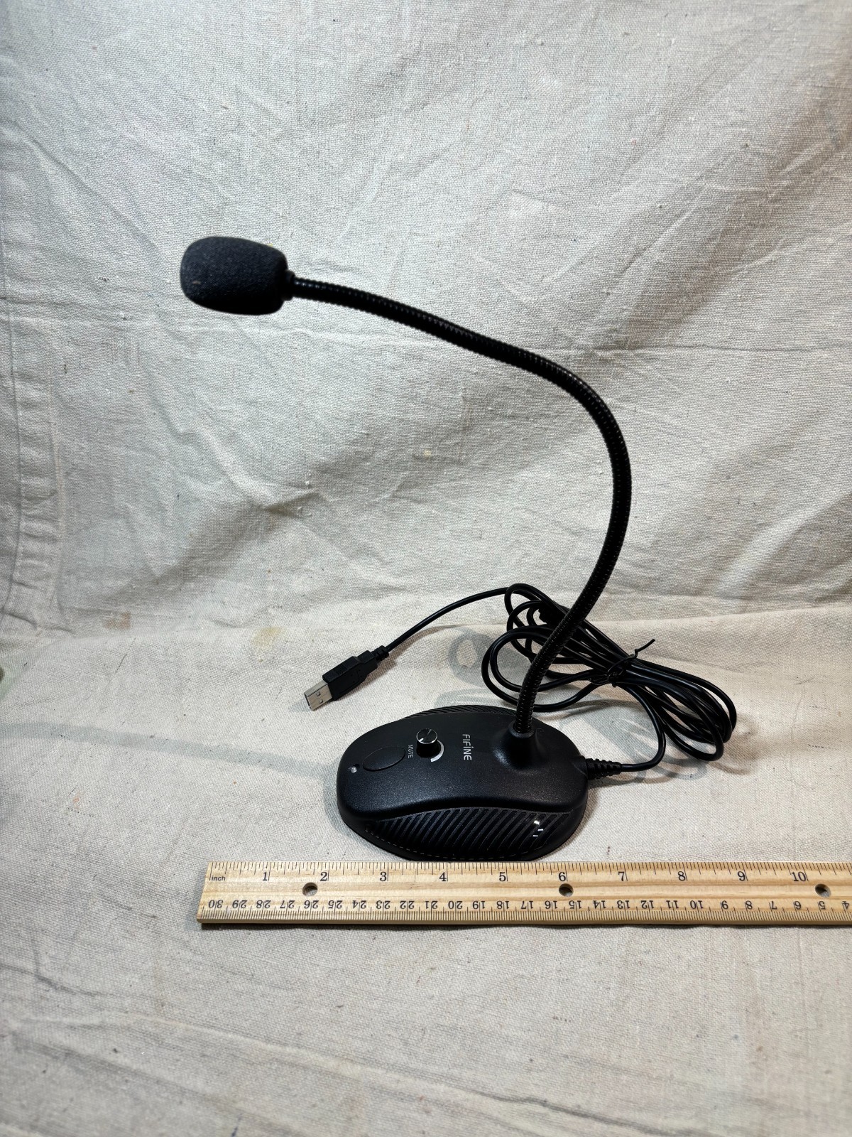 FIFINE Gooseneck Desktop Microphone USB Wire No Mute/Vol Otherwise Works