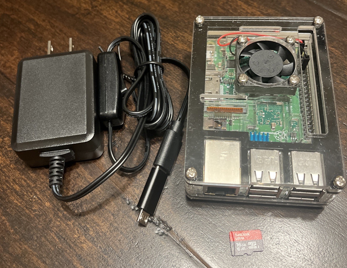 Raspberry Pi 3B Plus (3B+) with Case, Heatsink+Fan, Power Supply, 16GB Micro SD