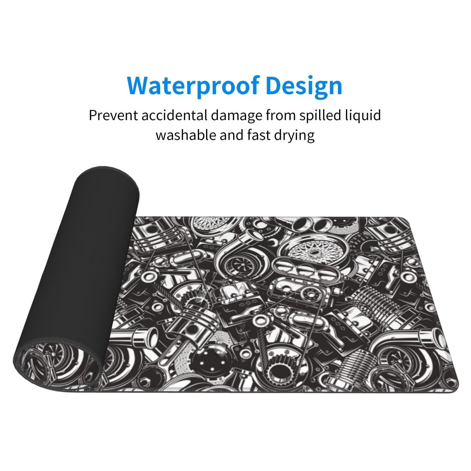 YINFILAN Gaming Mouse Pad, 31.5 x 11.8 One Size, Automobile Car Part Engine