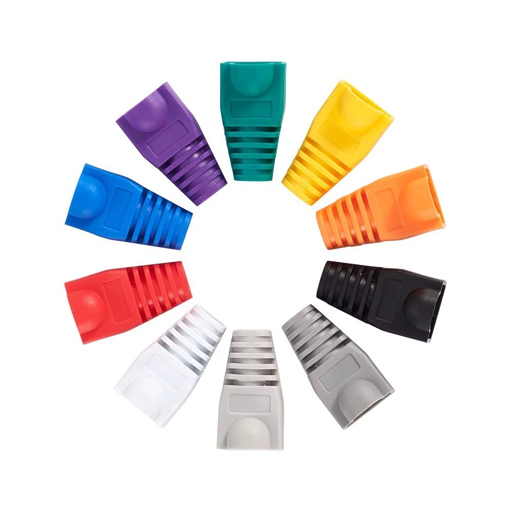 Mixed Color Ethernet Network Cable Strain Relief Boots Cable Conector Plug Cover