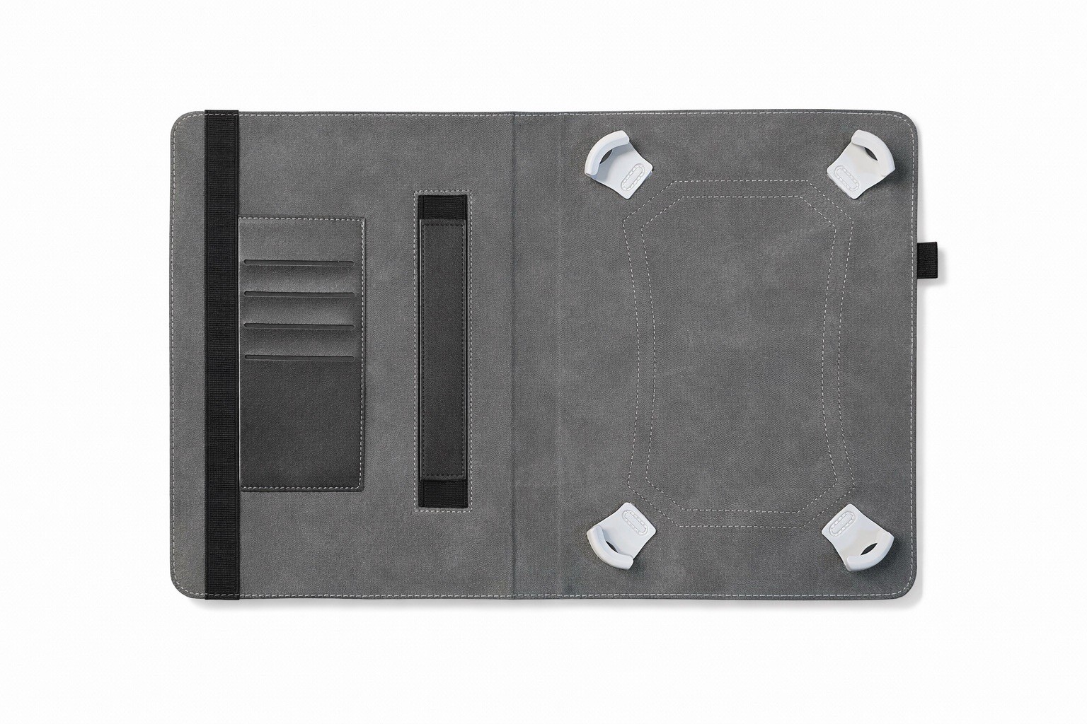 Black Synthetic Leather Folding Folio Tablet Case with Card Pocket