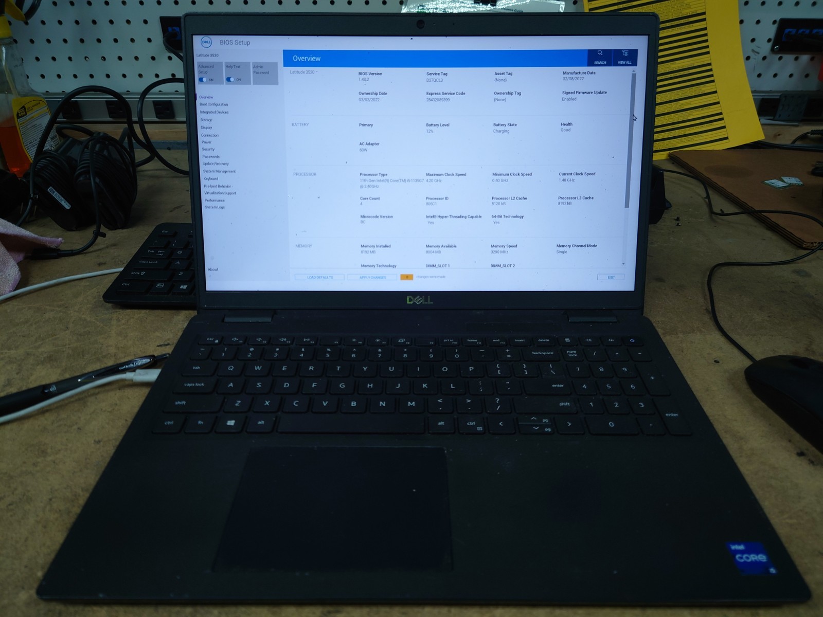 Dell Latitude 3520 15.6″ FHD i5-1135G7 8GB RAM 256GB SSD No OS