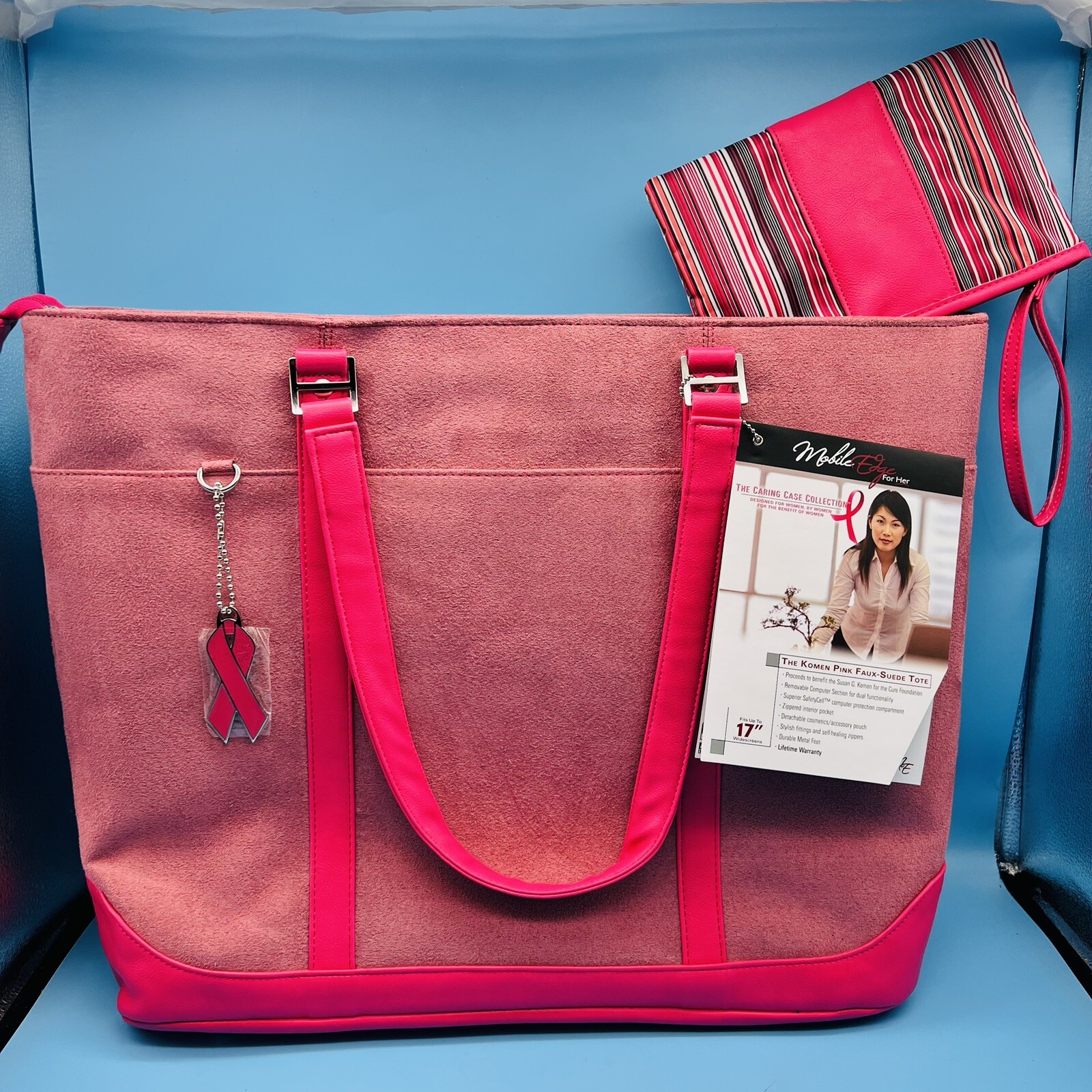 Mobile Edge 15″- 17.3″ Faux-Suede Laptop Tote (Pink)