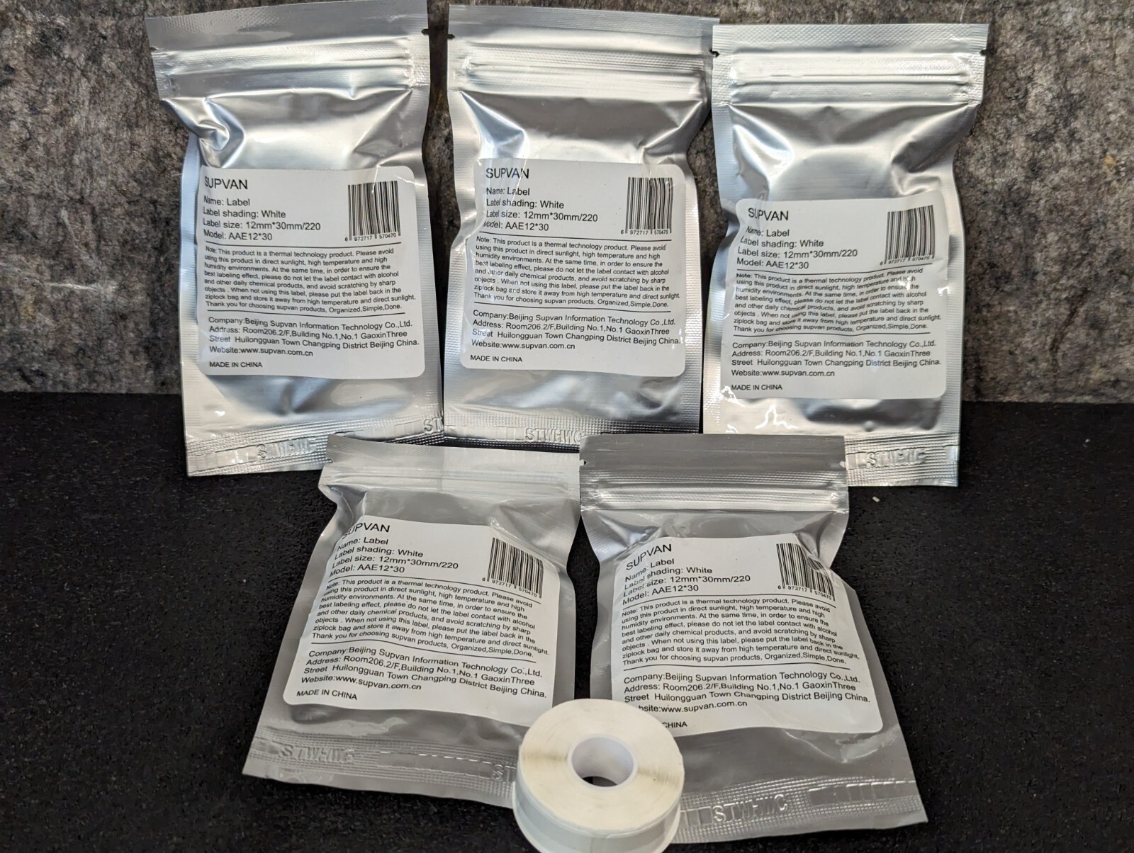 🔥5 Rolls🔥 Supvan E10/E16 Thermal Self-Adhesive Labels (12mm X 30mm) 220 Labels