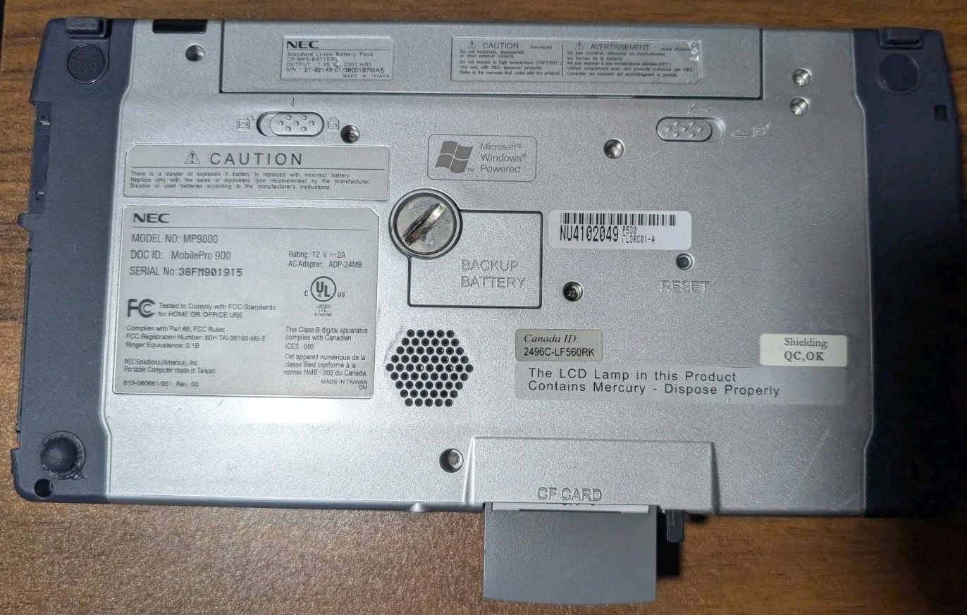 NEC MobilePro 900 Handheld PC , Model: MP900C-A, Rebuilt Battery, Charger