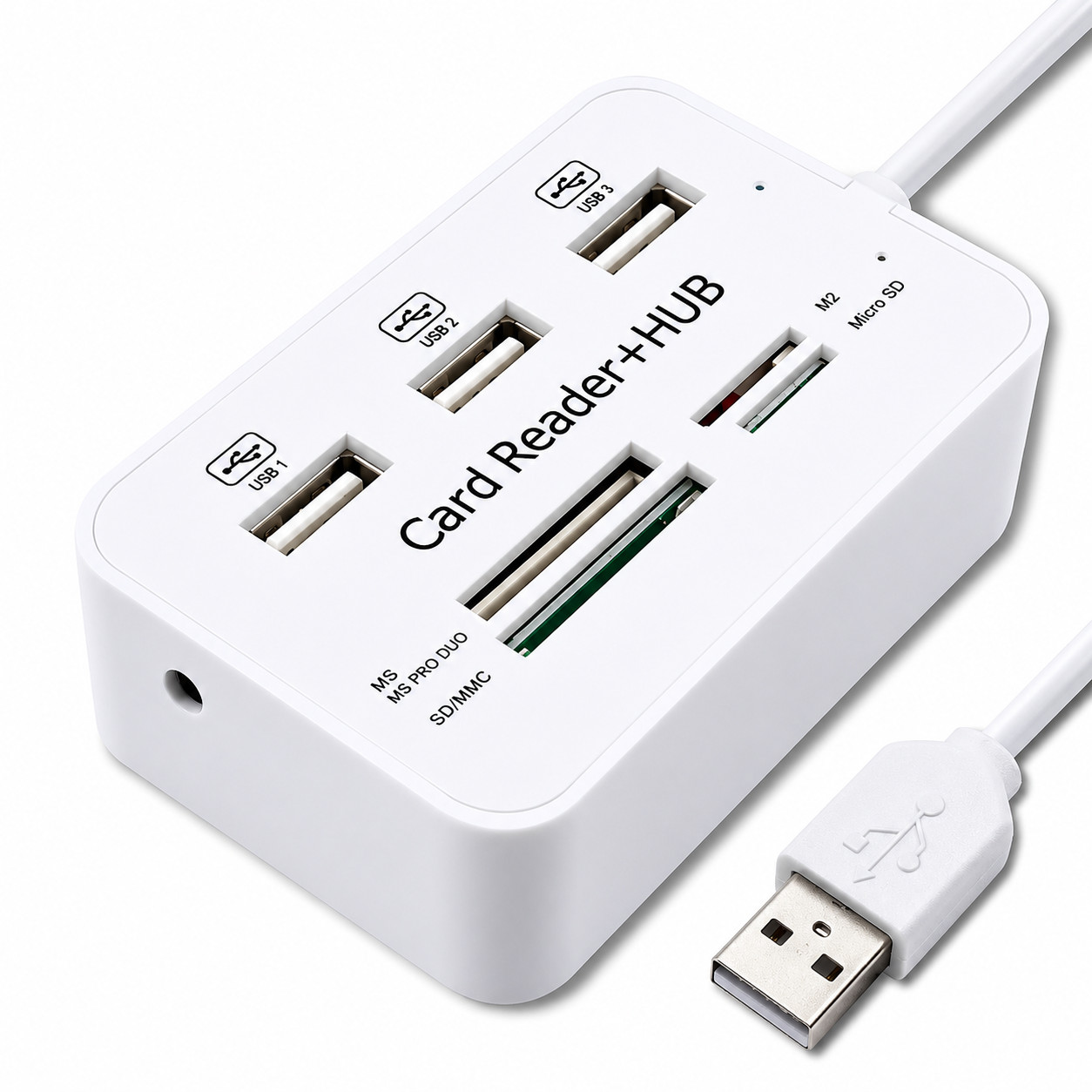 Aluminum 3 Port USB 3.0 Hub MS SD M2 TF Multi-In-1 Memory Card Reader Adapter US