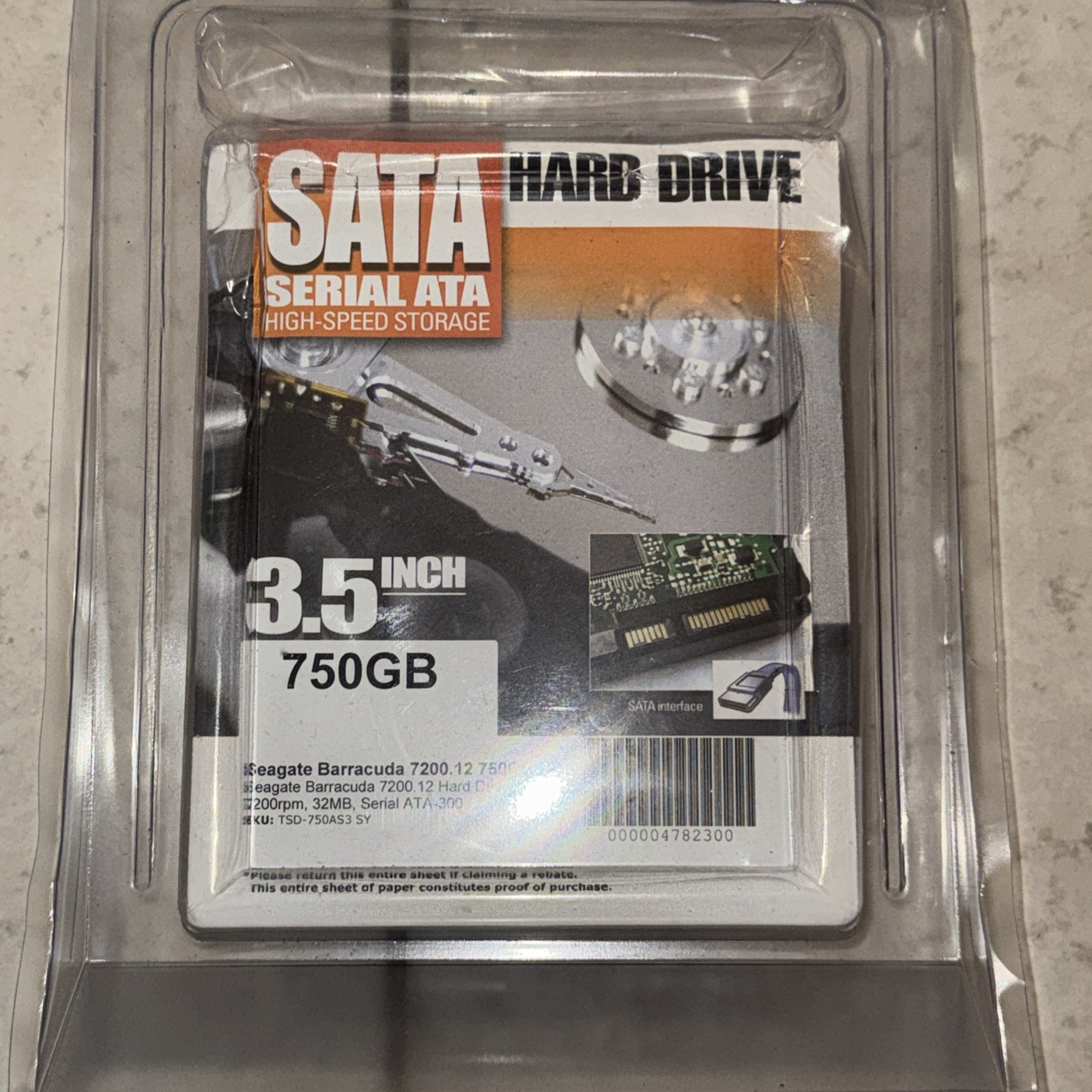 NEW! Seagate Barracuda ST3750525AS 3.5″ 750GB SATA II (3.0Gb/s) 7200 RPM