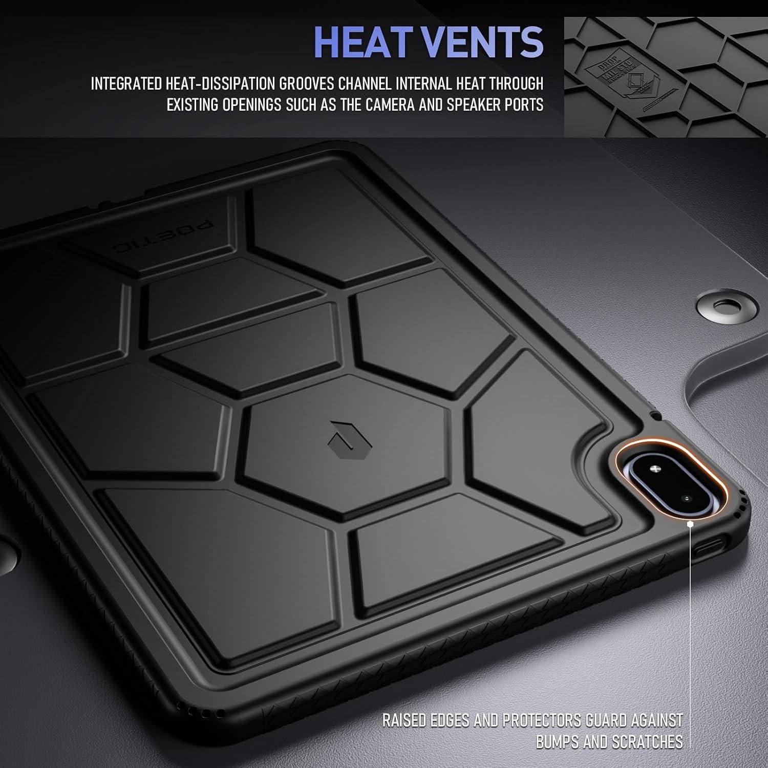 Poetic For OnePlus Pad 3 Case 13.2 inch (2025) Kids Friendly Silicone Black