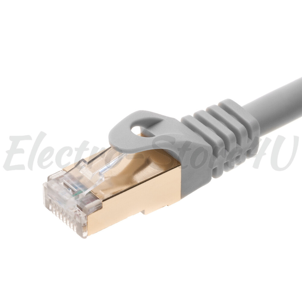 Cat5e Ethernet Patch Cable Gray 1.5 3 5 6 7 10 15 20 25 30 50 75 100 200 FT Lot
