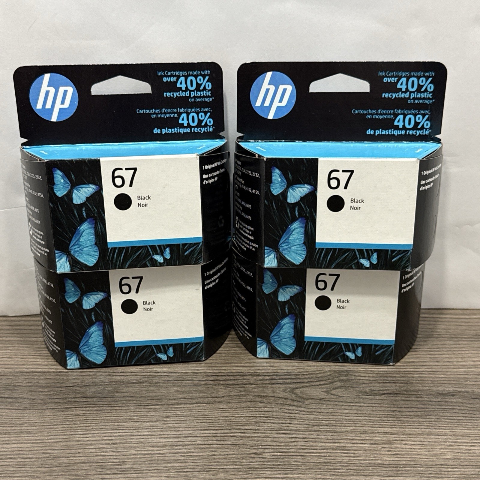 Pack of 4 HP 67 Black Original Ink Cartridge, ~120 pages, 3YM56AN- Exp 2023