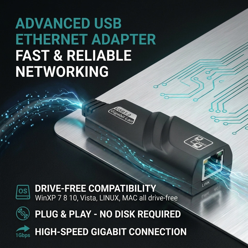 USB 3.0 Gigabit Ethernet LAN RJ45 1000Mbps Network Adapter For Windows PC Mac