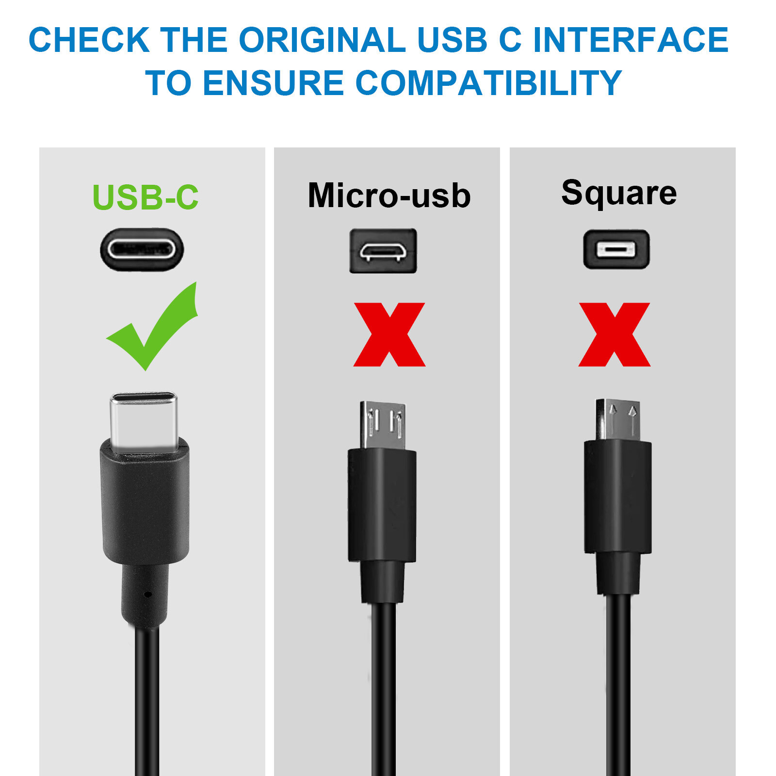 USB-C Type C Charger for Laptop Chromebook Tablet Phone 65W Universal AC Adapter